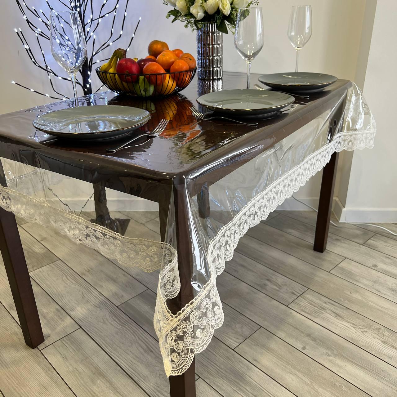 Скатертина з мереживом Рандеву силіконова прямокутна 160x260 см (1008M-p4) - фото 4 Скатертина з мереживом Рандеву силіконова прямокутна 160x260 см (1008M-p4) - фото 4