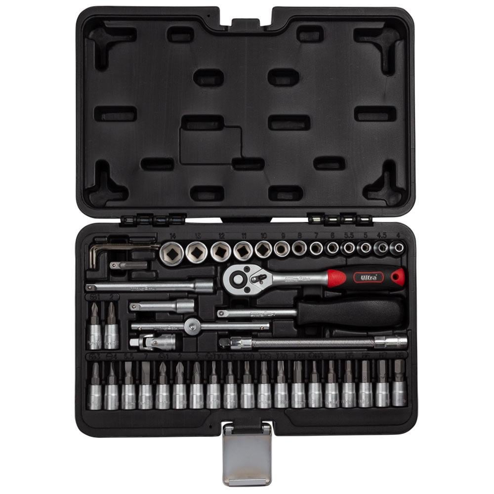 Набір насадок торцевих/біт Ultra CrV Taiwan 1/4" 46 шт. (6003162) - фото 4