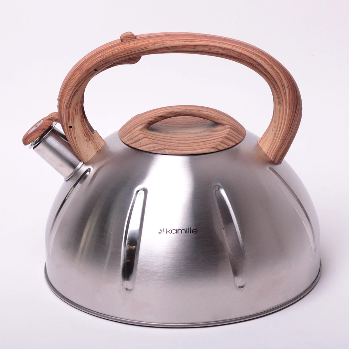 Чайник Kamille Vizo из нержавеющей стали со свистком 5 л Чайник Kamille Vizo из нержавеющей стали со свистком 5 л