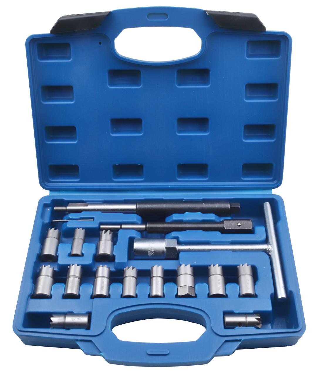 Комплект фрез S11612 для чищення сідел форсунок 17 шт. (QS20682)