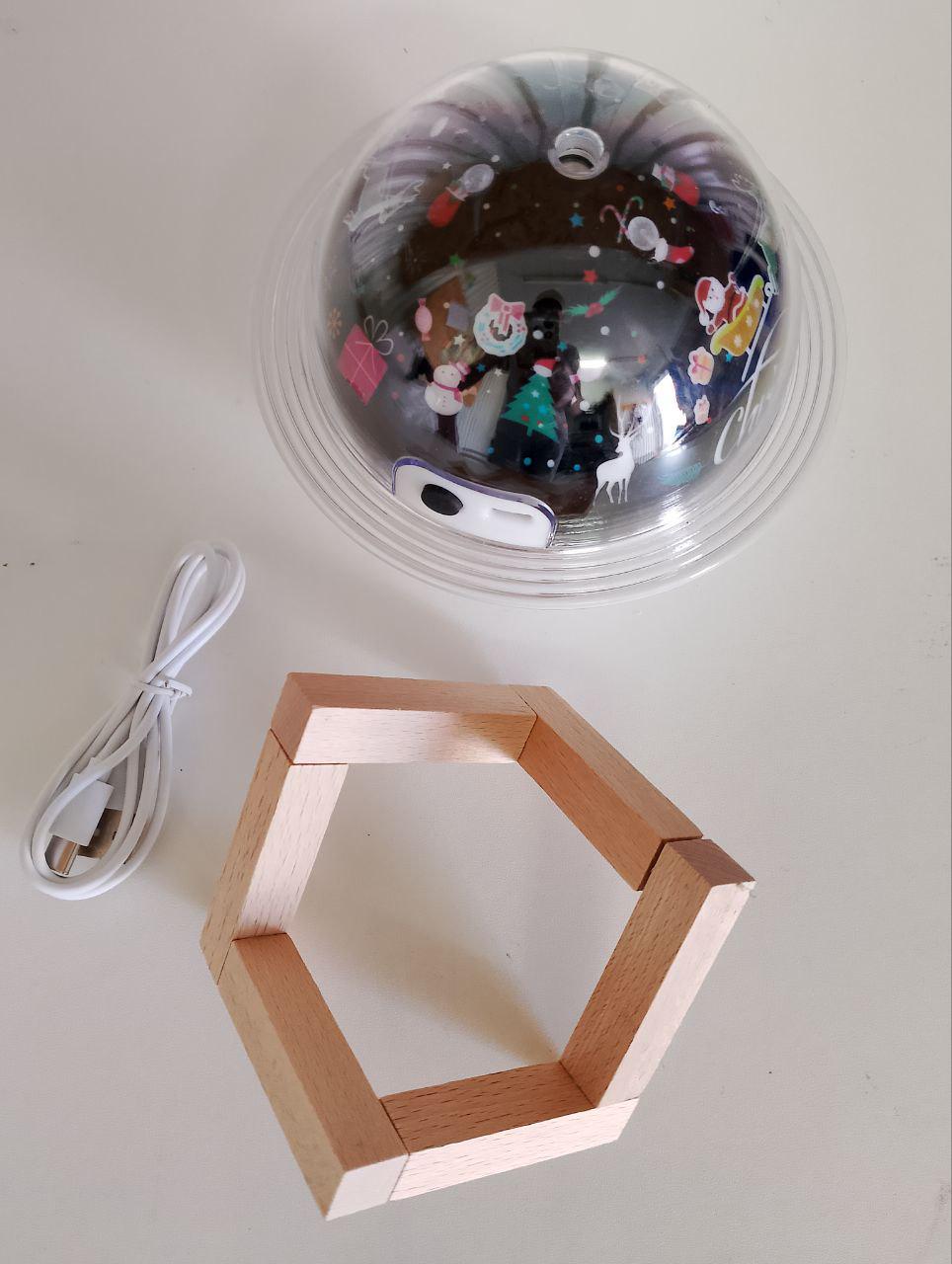 Увлажнитель воздуха-ночник Новый год с подставкой RGB 250 мл (29889753) - фото 7