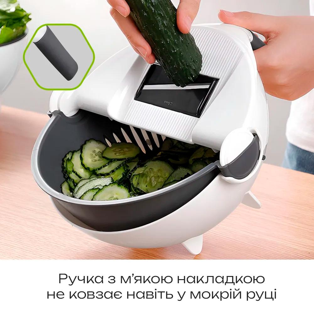 Овочерізка з контейнером BRS 8в1 багатофункціональна з друшляком White (475358274) - фото 6 Овочерізка з контейнером BRS 8в1 багатофункціональна з друшляком White (475358274) - фото 6