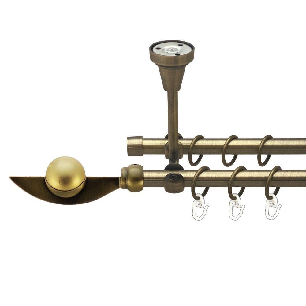 Карниз Orvit Фламінго дворядний гладкий 200 см Антик (00-00016984)