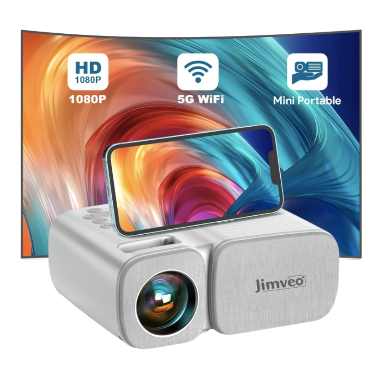 Мини-проектор Jimveo C11 Mini Full HD Wi-Fi 8500 Лм - фото 2 Мини-проектор Jimveo C11 Mini Full HD Wi-Fi 8500 Лм - фото 2