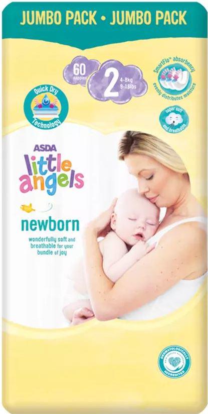 Подгузники Asda Little Angels Newborn 2 4-8 кг 60 шт. (15351)