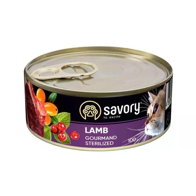 Корм влажный для стерилизованных котов Savory Cat Sterilized Lamb паштет из ягненка 100 г