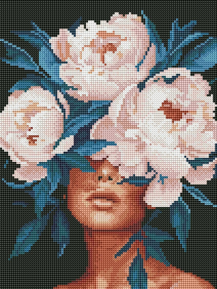 Алмазная мозаика Brushme Нежность в пионе 30x40 см (RDBS7033)