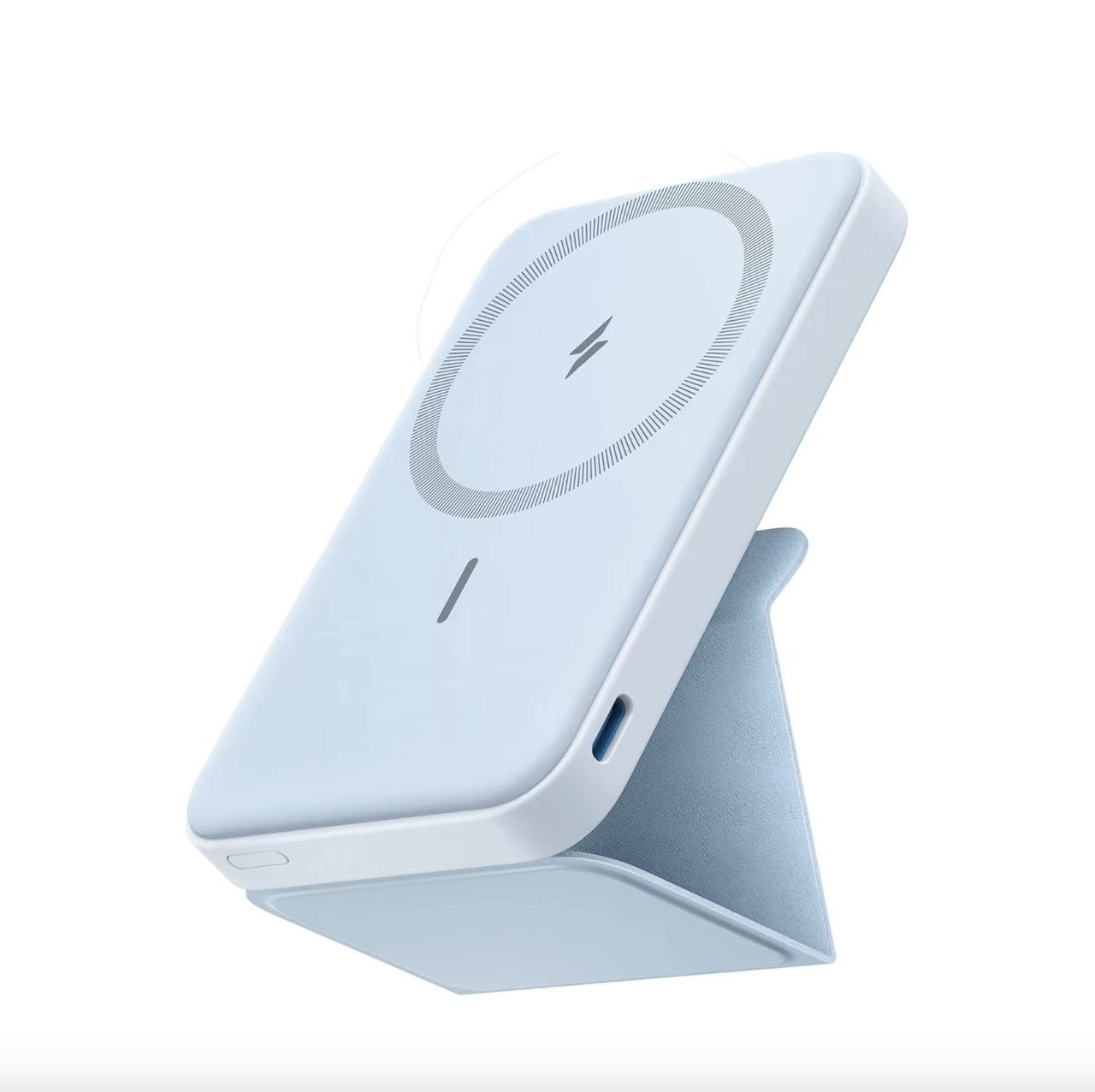 Повербанк магнитный беспроводной Anker Magnetic battery 622 MagGo 5000 мАч с подставкой Blue (A1614)