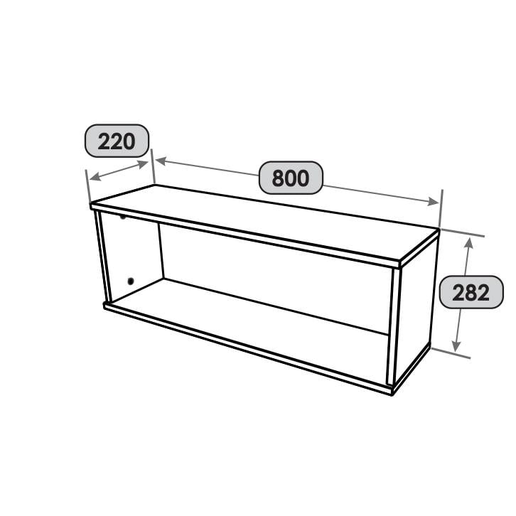 Полочка настенная Everest Лайт ПЛН-2 800х220х282 мм Графит (11136) - фото 2 Полочка настенная Everest Лайт ПЛН-2 800х220х282 мм Графит (11136) - фото 2
