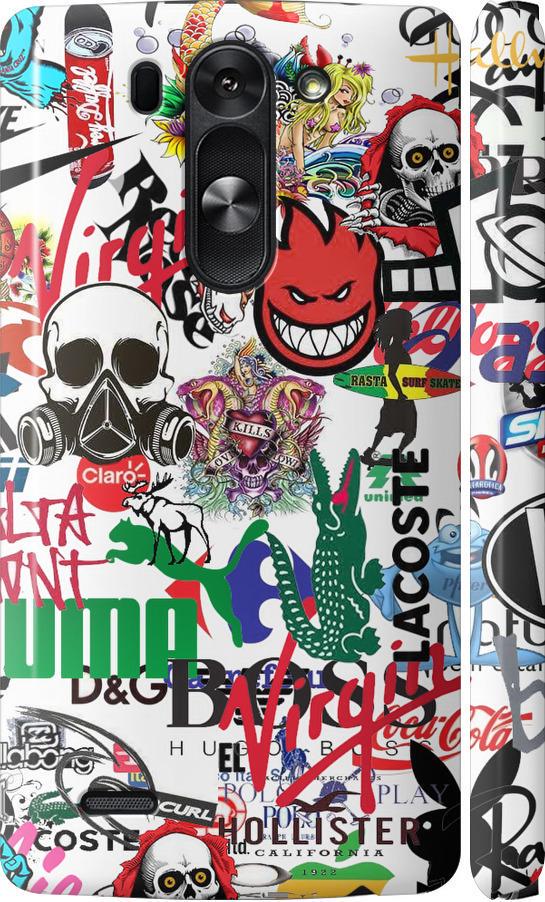 Чехол на LG G3s D724 Many different logos (4022m-93-42517)