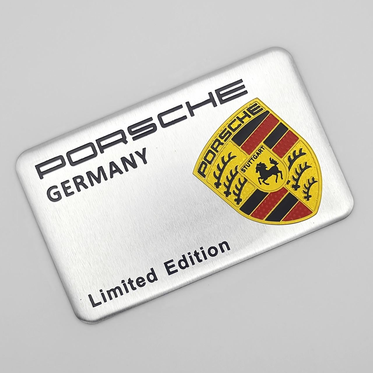 Эмблема алюминиевая Porsche 8х5 см алюминий Хром глянцевый (3037138068)