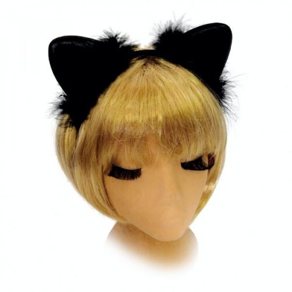 Декор на Хэллоуин Seta Ушки Кошка с пухом (17-285BLK)