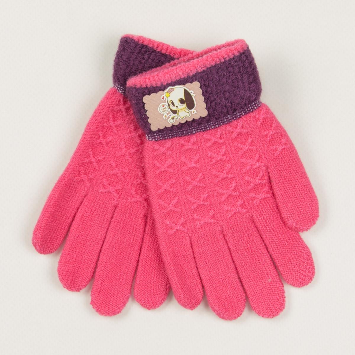 Перчатки для мальчиков и девочек 2-3 года 19-7-1 Розовый (DR010199)
