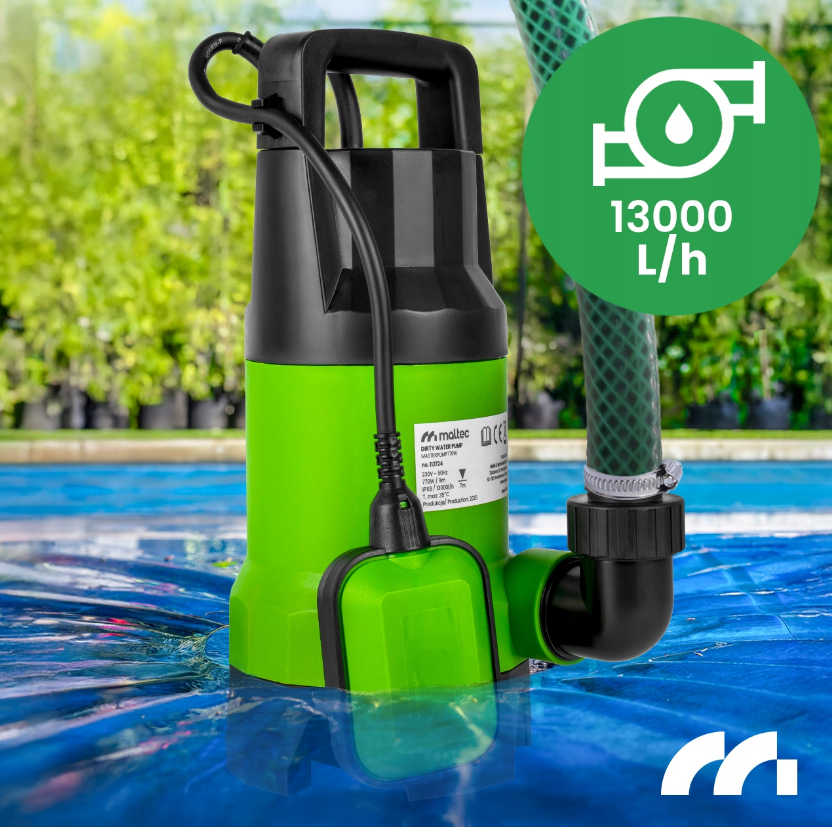 Дренажний насос для брудної та чистої води MalTec 770 Вт 13000 л/год - фото 2 Дренажний насос для брудної та чистої води MalTec 770 Вт 13000 л/год - фото 2