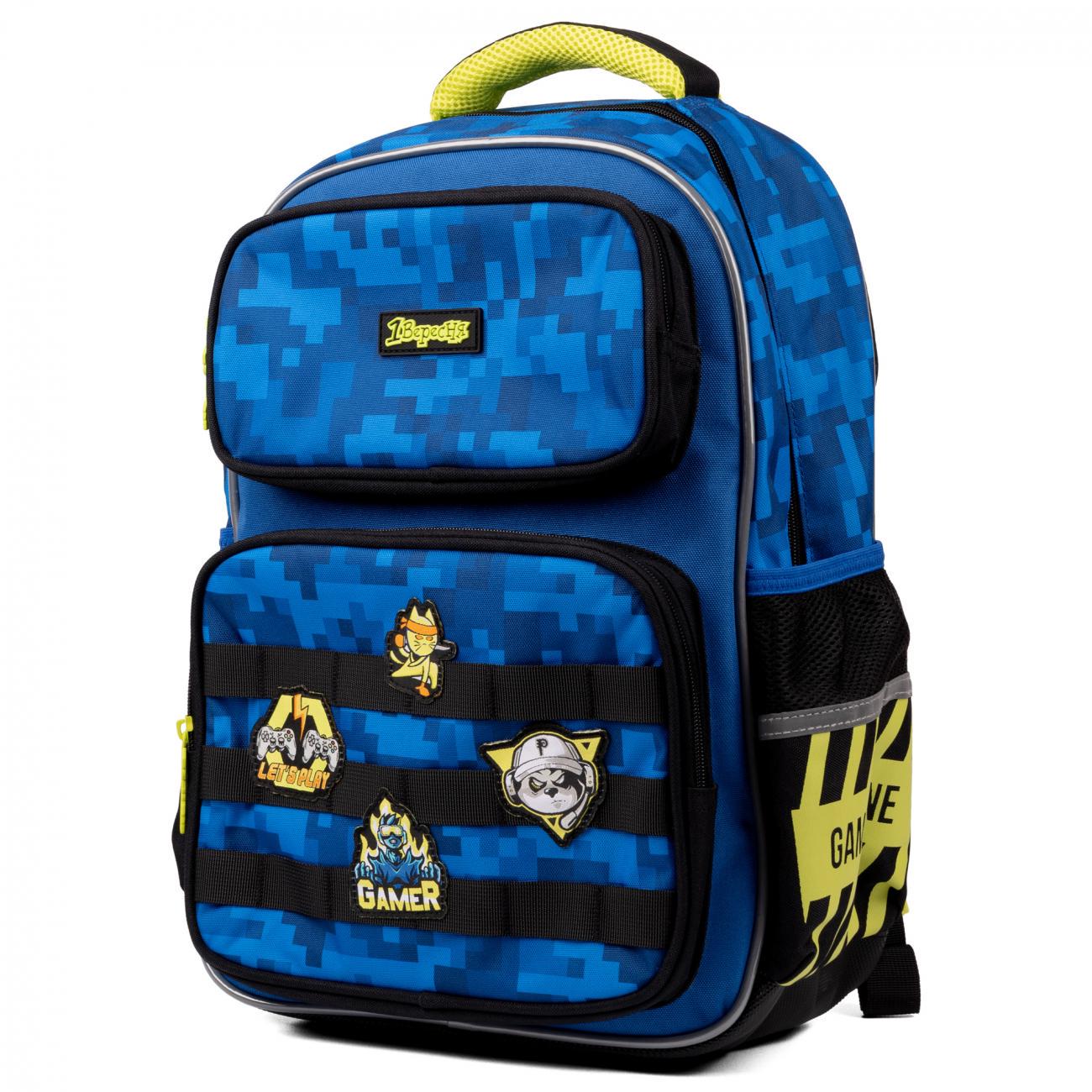 Рюкзак шкільний 1 Вересня Gamer Zone 40,5x29,5x14,5 см 17 л Синій (559515) - фото 3
