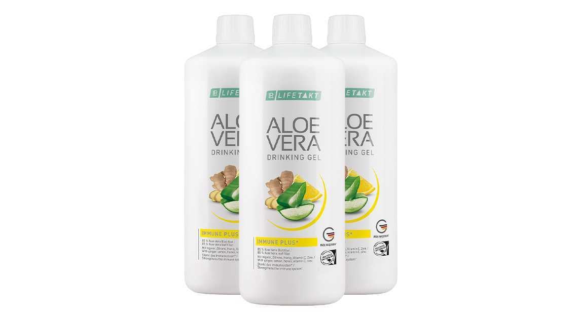 Гель питний Алое Віра Імбир для імунітету LR Aloe Vera Immune Plus 3 шт. по 1000 мл