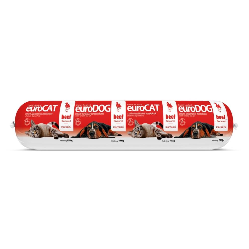 Корм влажный EuroDog/EuroCat Salami Beef для собак и кошек салями с говядиной 1 кг (5999884350767)