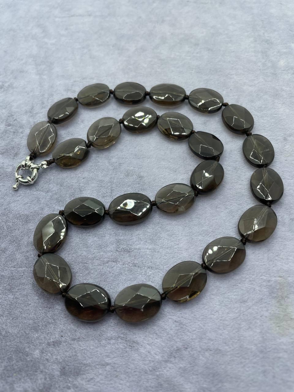 Бусы дымчатый кварц 45 см Коричневый (683)