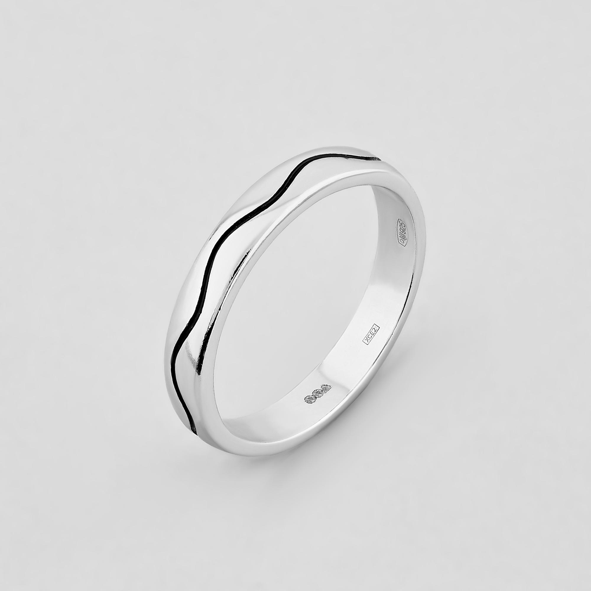 Серебряное кольцо Minimal Скрытый смысл р. 17 (14211р-17)