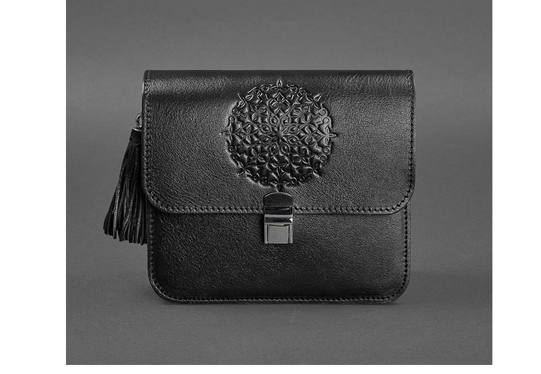 Женская бохо-сумка кожаная Лилу Черный (A-026136)