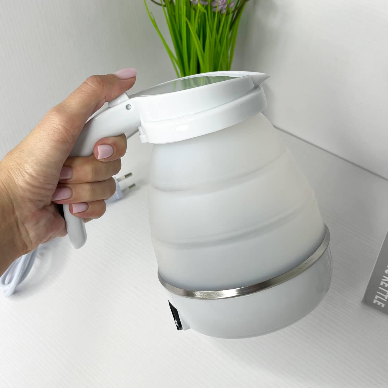 Електрочайник Silicone Kettle силіконовий складний 600 мл Білий (100282) - фото 4