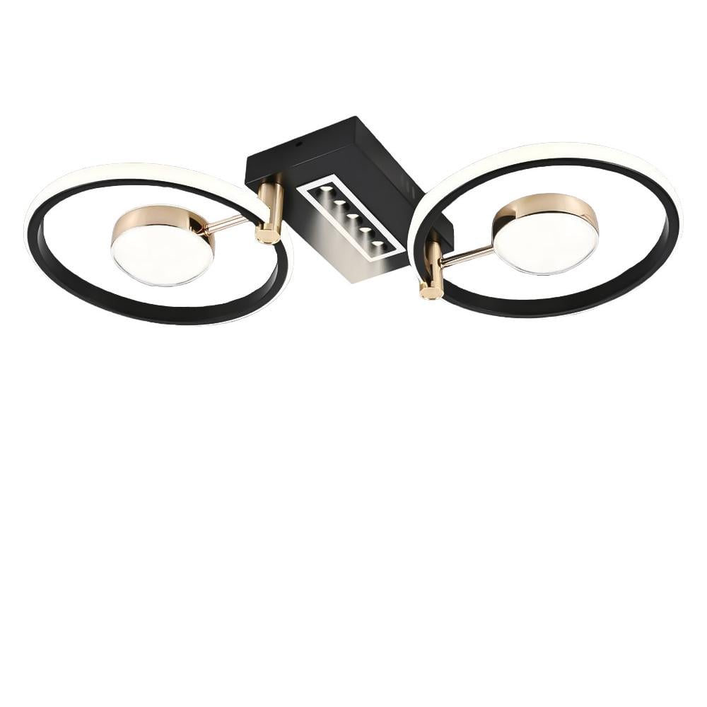 Люстра потолочная светодиодная Light House SY-20517/2 BK/FGD 80/5W с пультом 610х430х100 мм Черный/Золотой