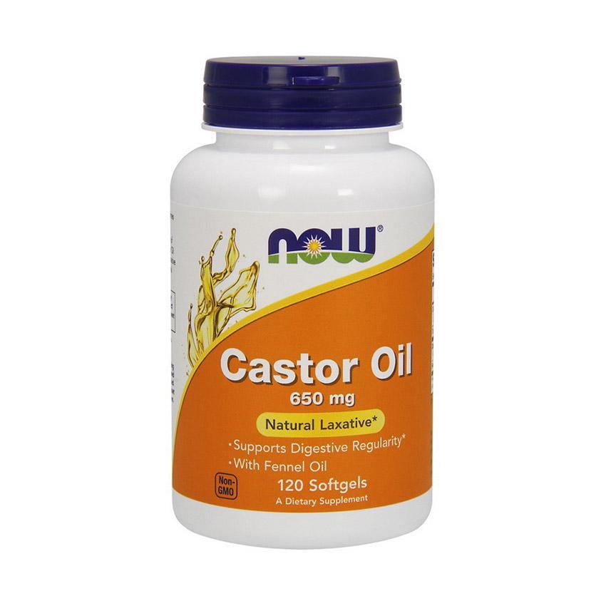 Касторовое масло с фенхелем холодного отжима NOW Castor Oil 650 mg 120 мягких капс.