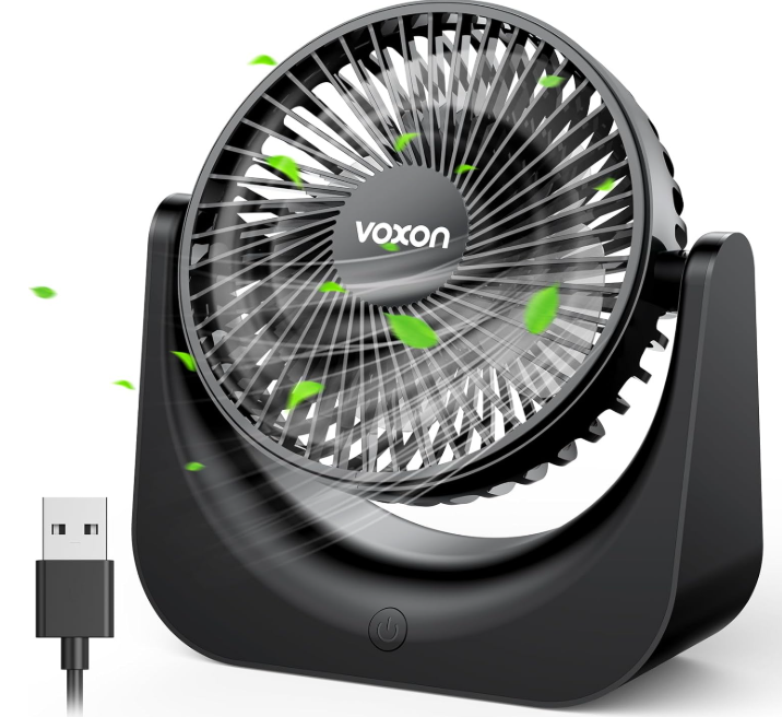 Настольный USB вентилятор VOXON 5 скоростей/тихий/портативный (2863542175)
