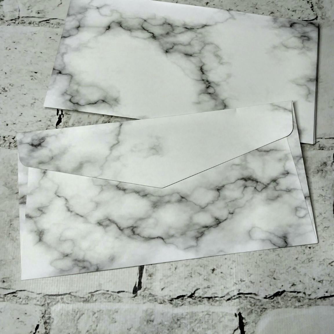 Конверт бумажный Мрамор 19,1х9,5 см Серый (5-86498)