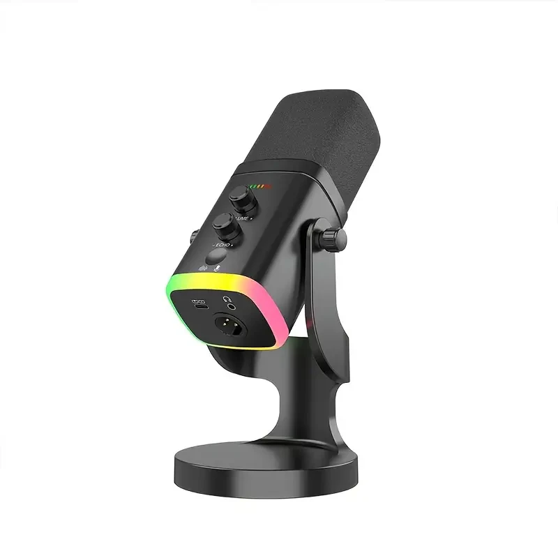 Микрофон динамический XLR/USB для игр подкастинга стриминга и пения с RGB подсветкой (2791836253)