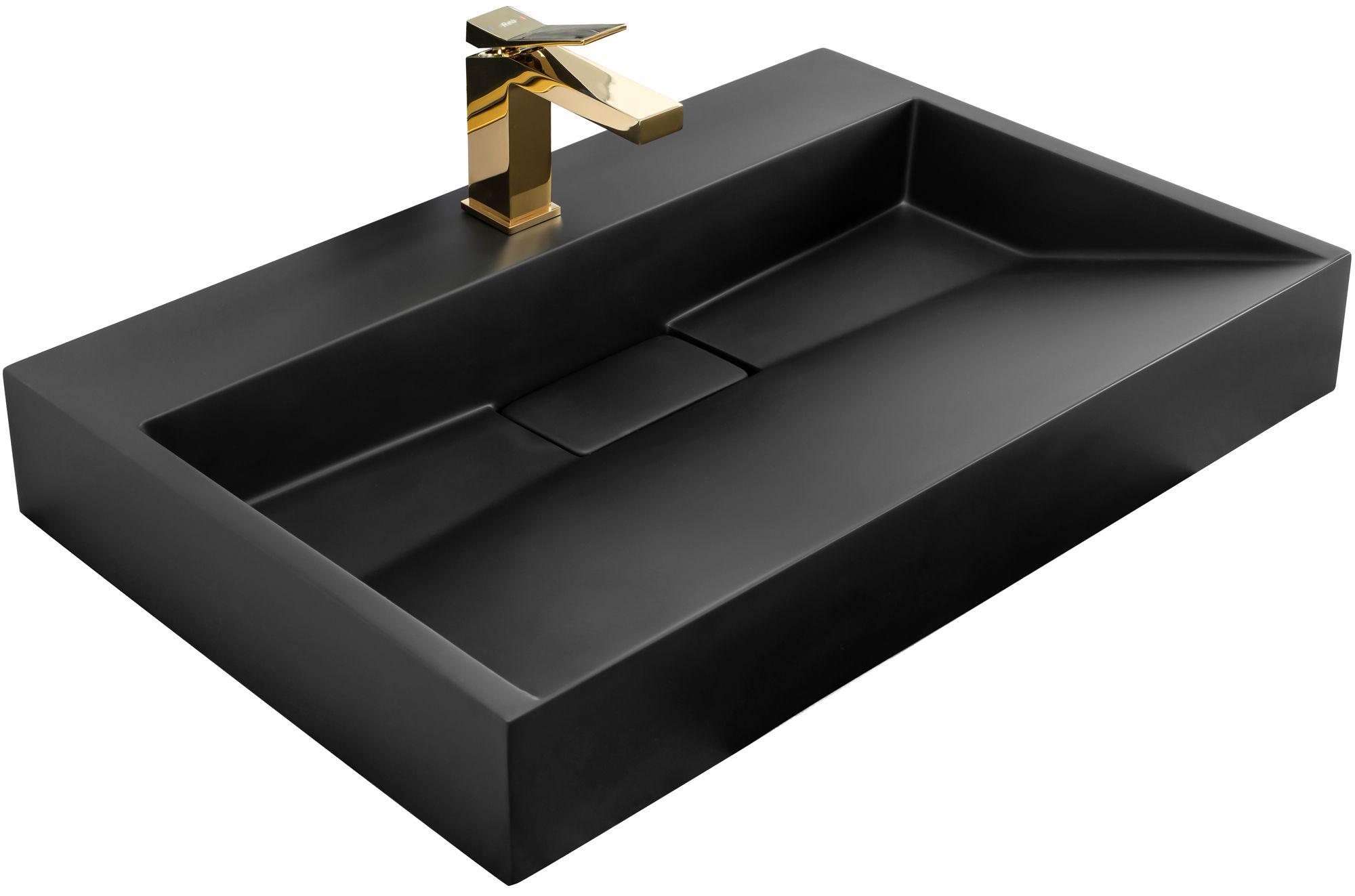 Умывальник подвесной REA GOYA BLACK MAT REA-U8802 700x460x140 мм Черный (133551)