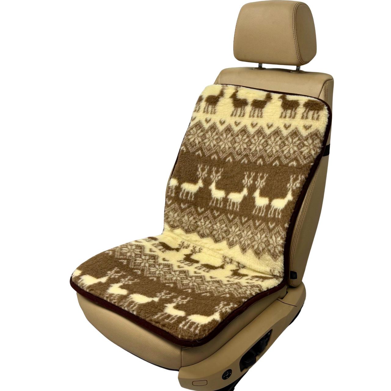 Чехол-накидка меховой универсальный на переднее сиденье авто из овчины Олени (314-1-N)
