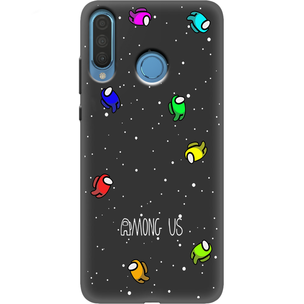 Чехол Boxface Huawei P30 Lite Among Us Invisible Черный силикон (36871-bk76-37511)