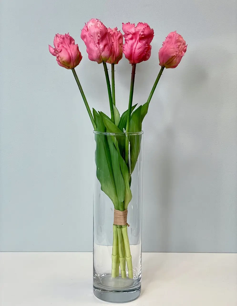 Искусственный букет тюльпанов латексные махровые эффект Real Touch 5 шт. Розовый (CNT00012889)