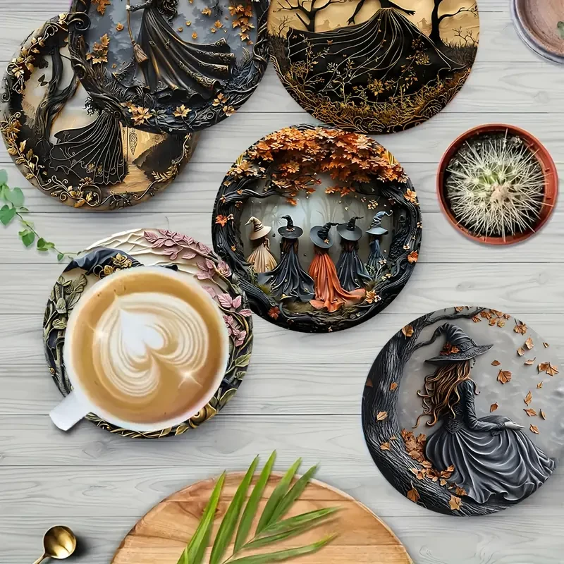 Набор деревянных подставок под чашки Ведьма 6 шт. - фото 4 Набор деревянных подставок под чашки Ведьма 6 шт. - фото 4