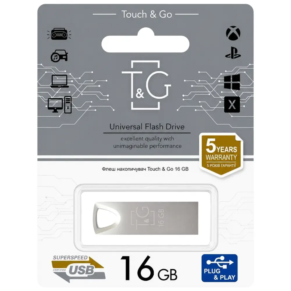 Флешка T&G 117 metal 16Gb Флешка T&G 117 metal 16Gb
