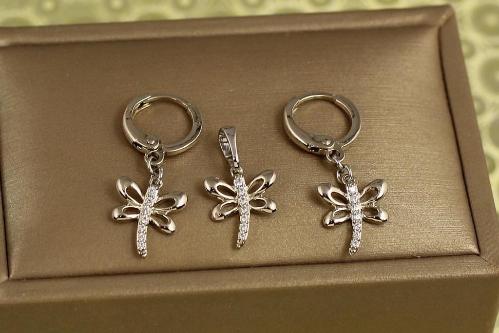 Набор Xuping Jewelry стрекоза Серебристый (31258949)