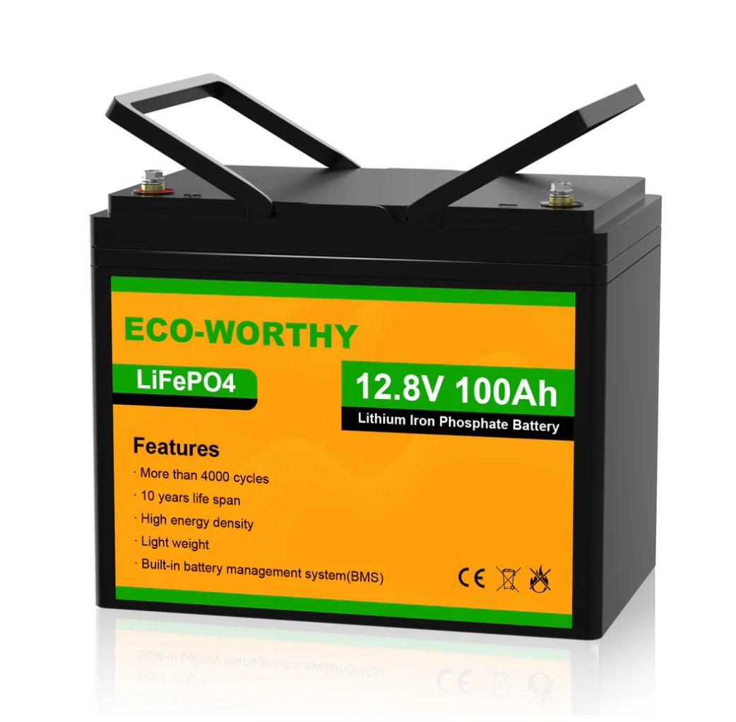 Аккумуляторная батарея ECO-WORTHY 12V 100AH LiFePO4 Lithium Battery 4000 BMS (ECO-WORTHY 12V 100AH)