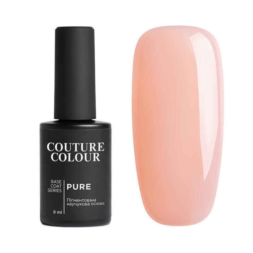 База камуфлирующая каучуковая для гель-лака Couture Colour Pure Base Coat 9 мл 02 Полупрозрачный розовый (4823123007635)