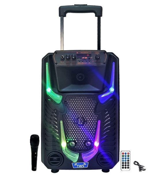 Портативна акустична система Winso GZ-8912 RGB з мікрофоном та пультом 12" 30W (ff231b7f) - фото 1