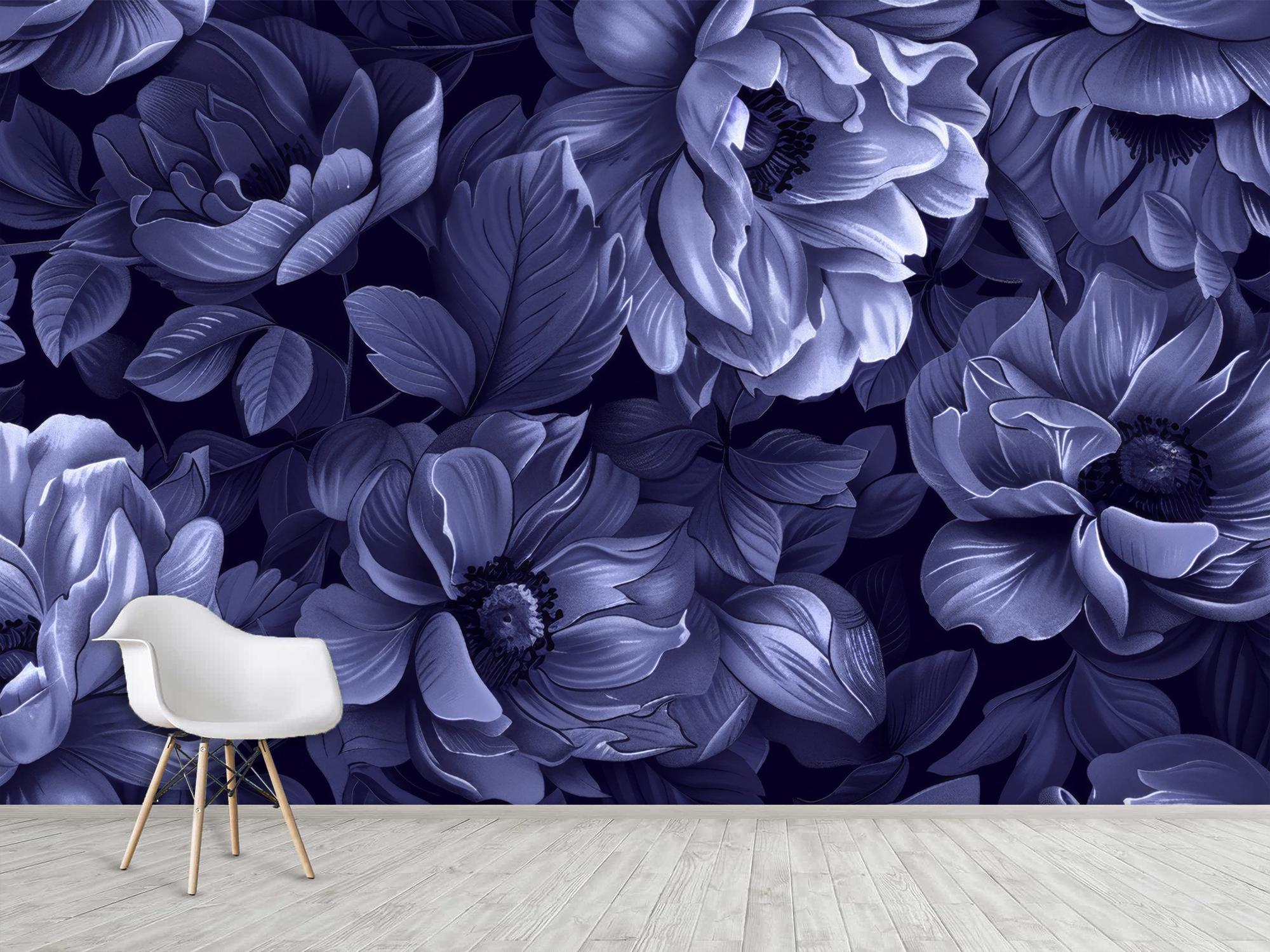 Фотообои флизелиновые Upstream Темно-синие цветы 315х210 см (VINT-012/5) - фото 3 Фотообои флизелиновые Upstream Темно-синие цветы 315х210 см (VINT-012/5) - фото 3