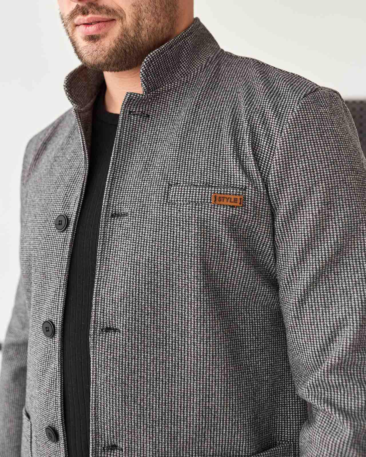 Пиджак-стойка Casual S Серый (2323) - фото 4