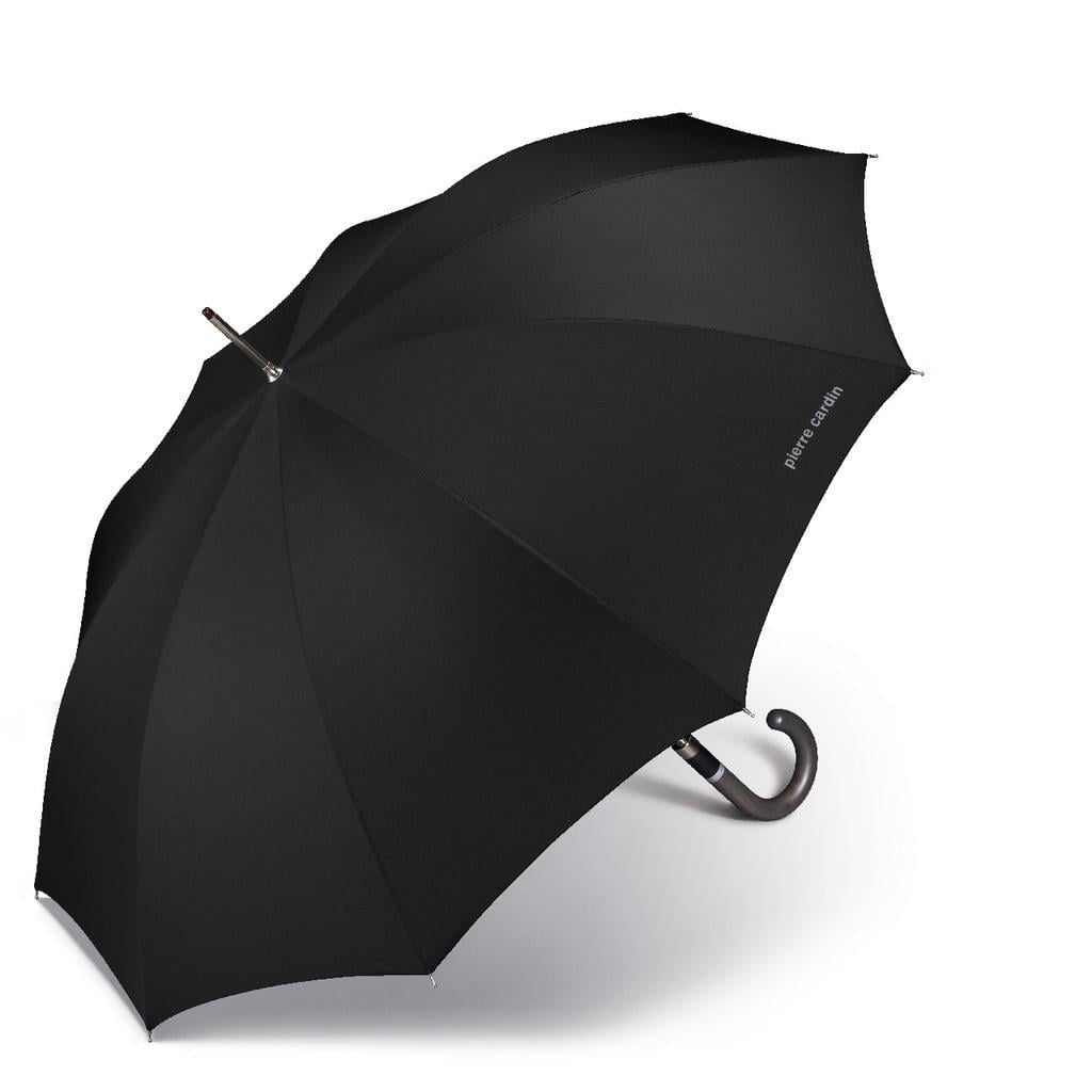 Парасолька чоловіча тростина Pierre Cardin напівавтомат D 112 мм Black (81367)