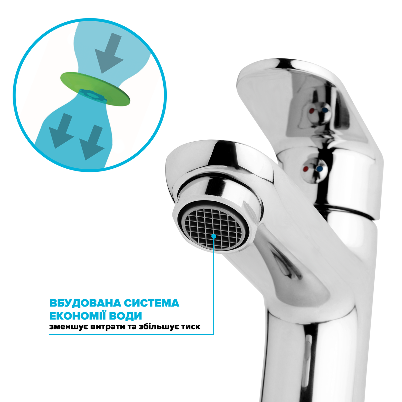 Аератор водозберігаючий для змішувача DROP PM05T-24 58% 5 л/хв зовнішня М 24 мм (24237481) - фото 3