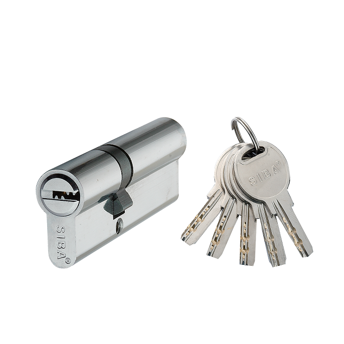 Цилиндр дверной Siba перфорированный ключ-ключ 80 мм 40х40 мм Хром (35.10.35/BK)