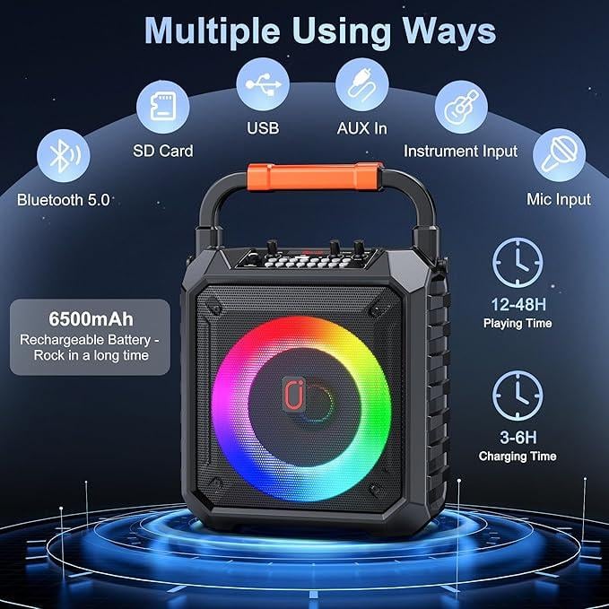 Караоке-центр JYX с двумя беспроводными микрофонами и светодиодной подсветкой - фото 2 Караоке-центр JYX с двумя беспроводными микрофонами и светодиодной подсветкой - фото 2