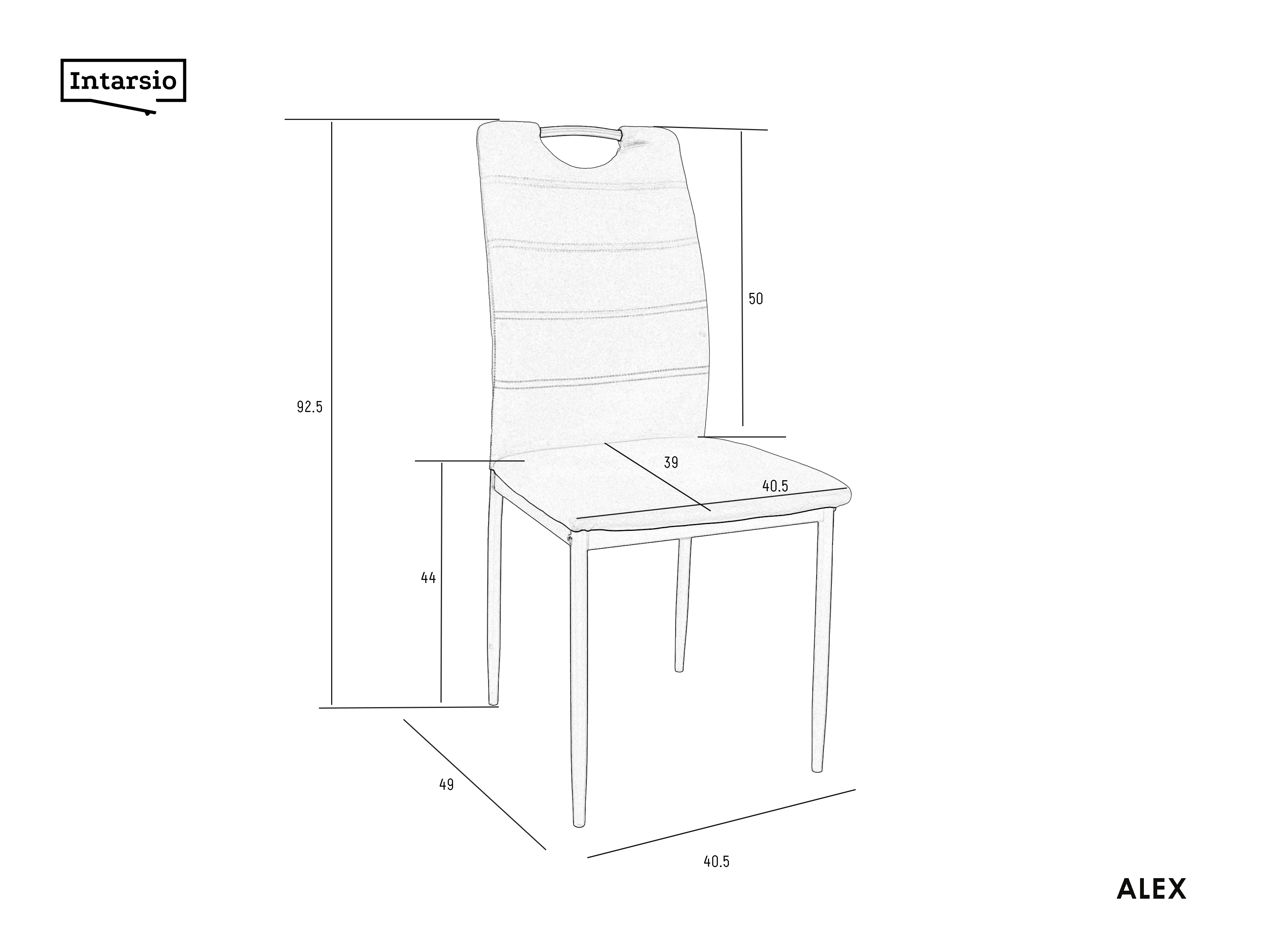 Стул Intarsio Alex Черный/Бежевый - фото 5 Стул Intarsio Alex Черный/Бежевый - фото 5