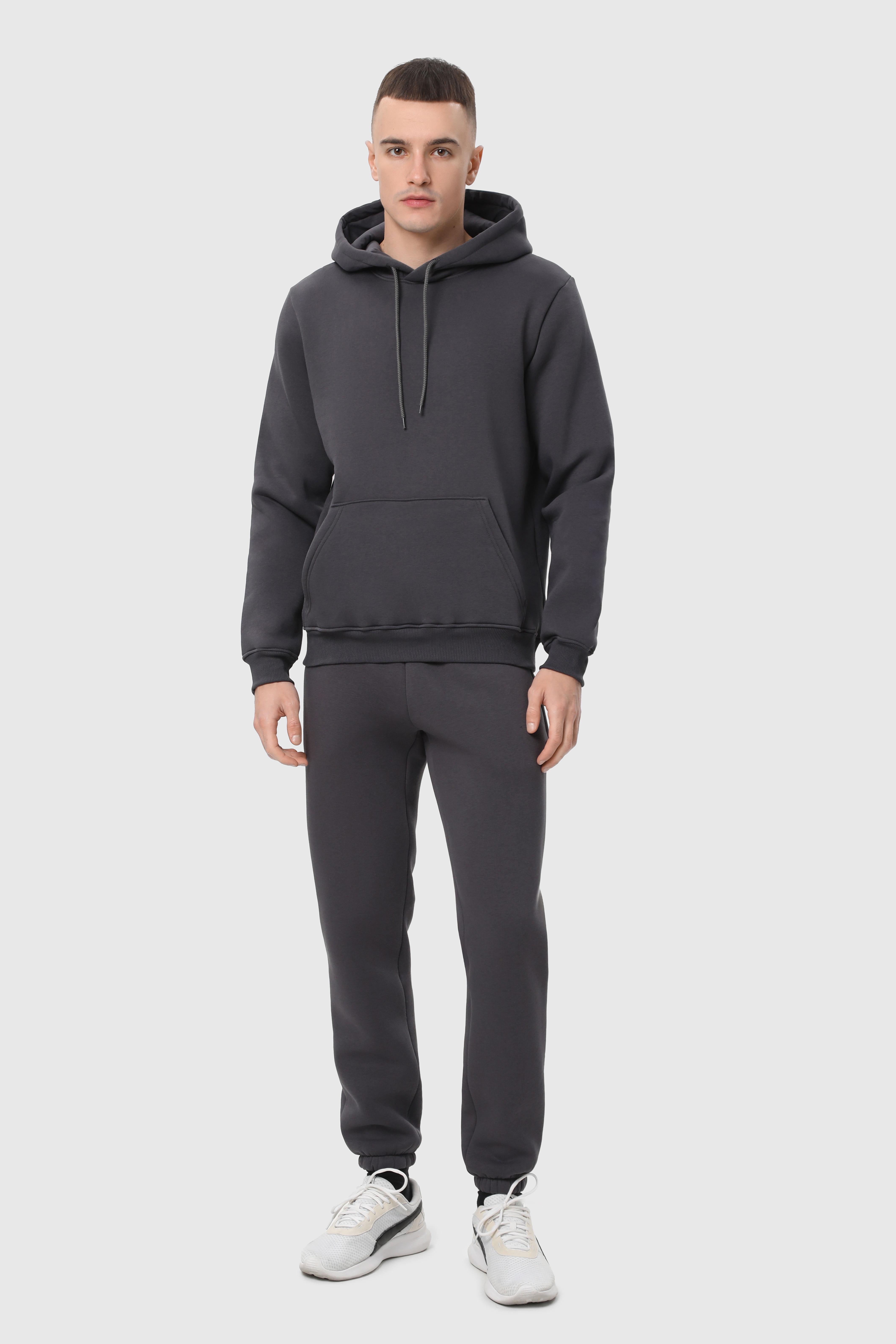Костюм худі та штани чоловічий утеплений Ray BASIC U0801 L Темно-сірий