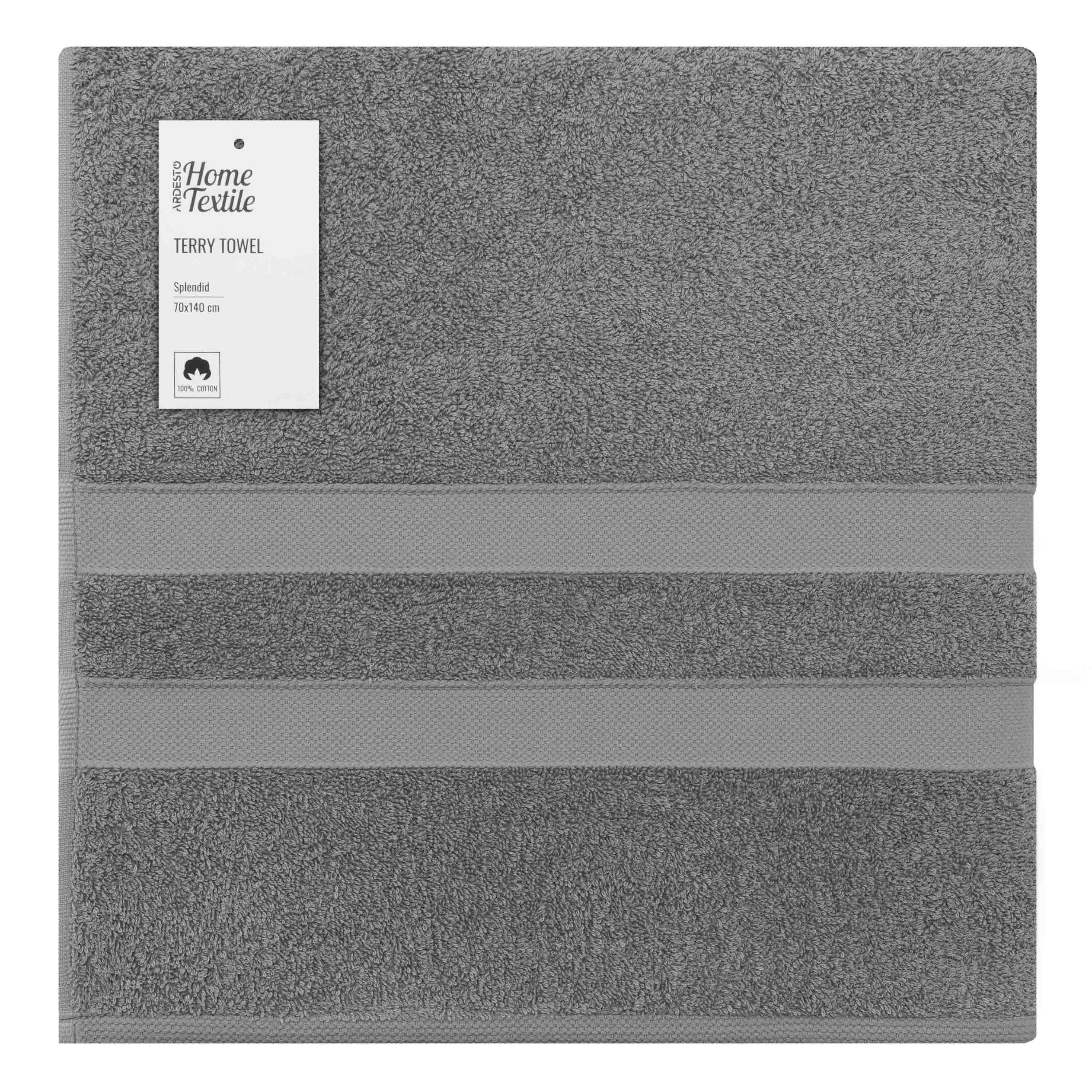 Полотенце махровое Ardesto Splendid 70x140 см Серый (ART2370GR)