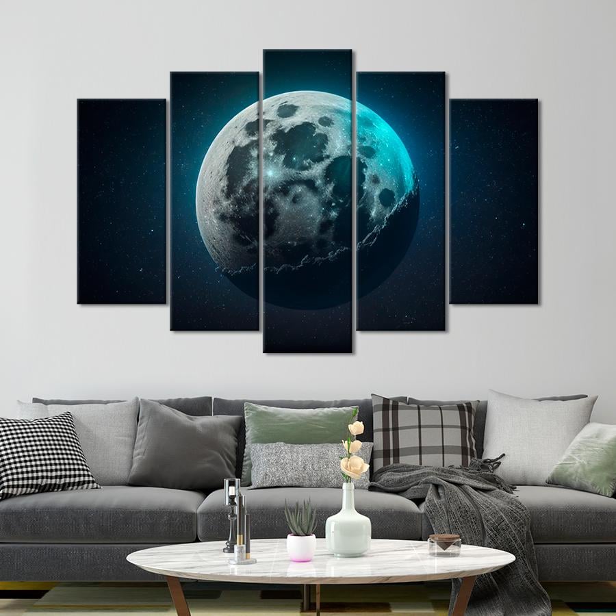 Картина космос Кратеры на Луне 187x119 см (A1294-5)